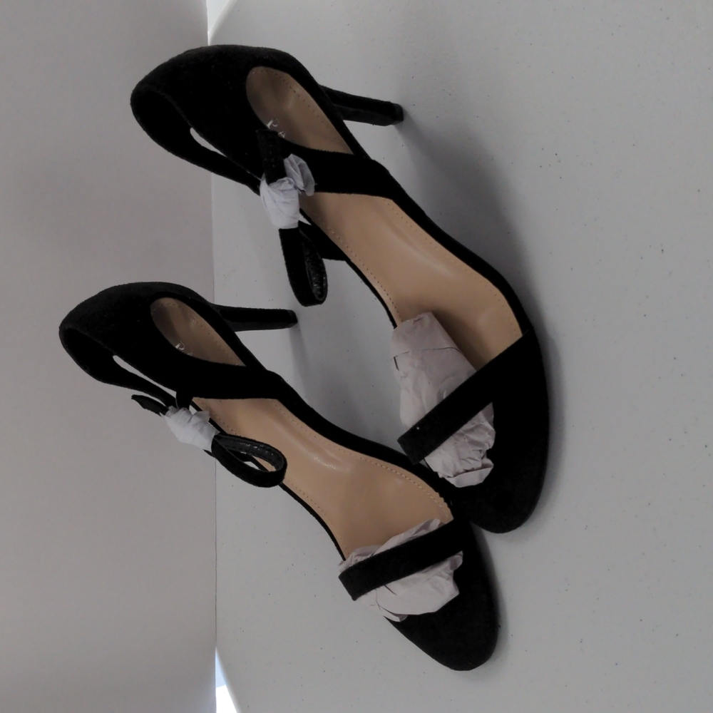 Party   Kitten Black Suede Fab Sandals